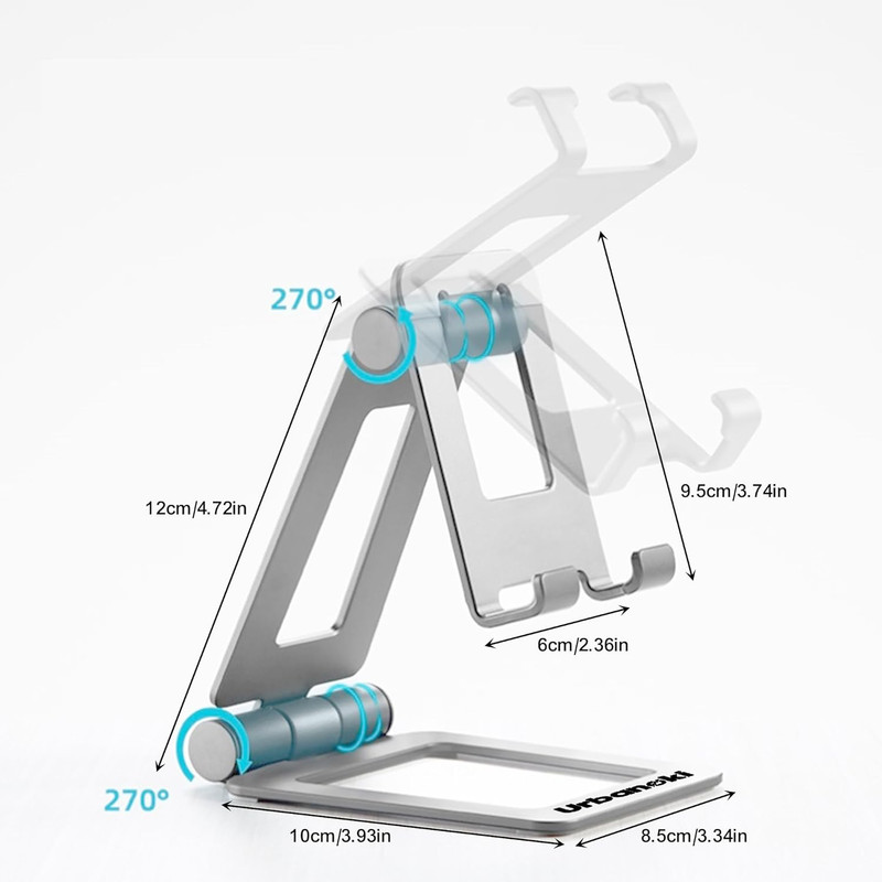Urbanoki Portable Phone Tablet Stand Dual Folding Desk Travel Cradle Dock - Image 6