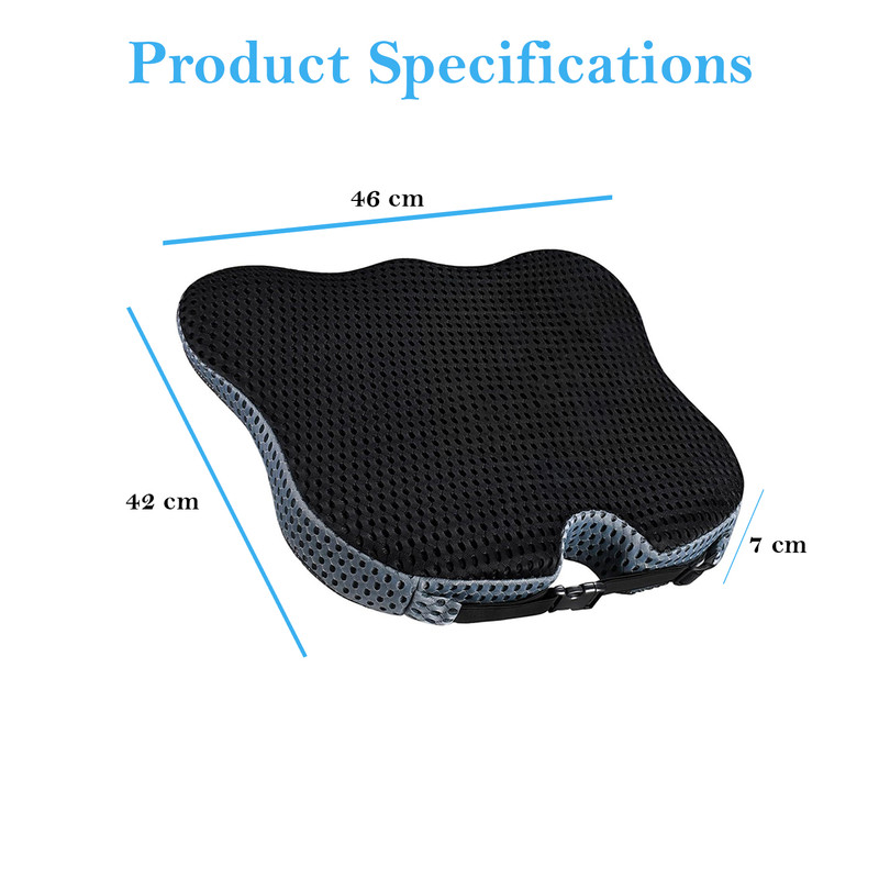 Vagooz Car Wedge Seat Cushion – Memory Foam Booster with Non-Slip Base, Black - Image 3