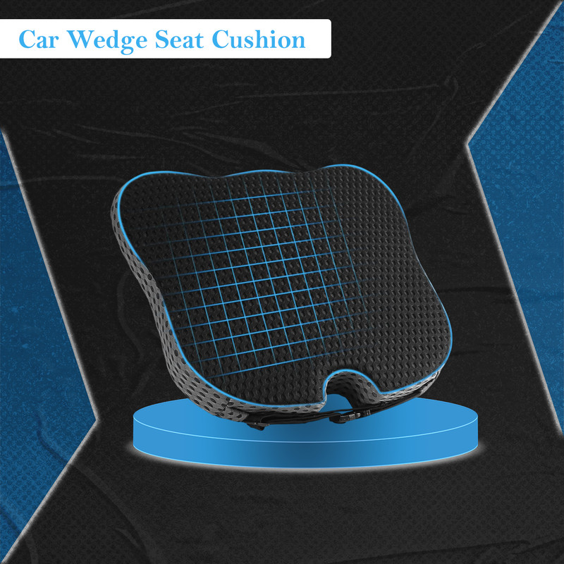 Vagooz Car Wedge Seat Cushion – Memory Foam Booster with Non-Slip Base, Black - Image 6
