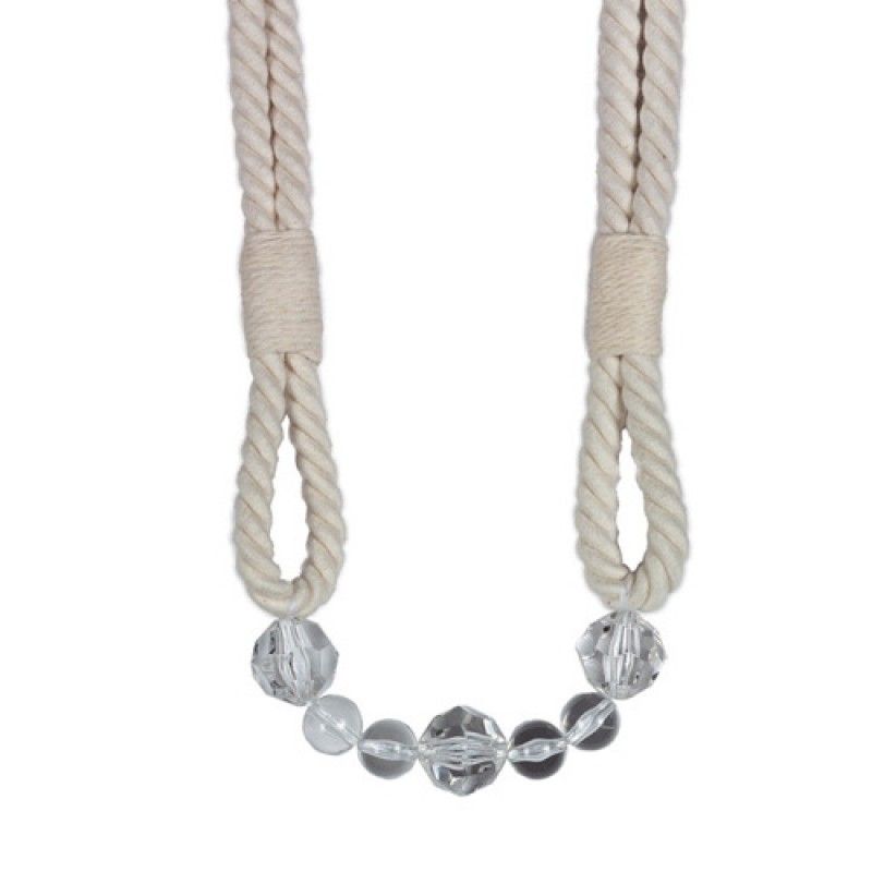 Natural Cotton Beaded Rope Curtain Tieback - Image 2