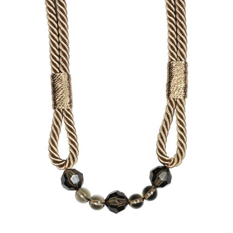 Olive Green Beaded Rope Curtain Tieback - Image 2