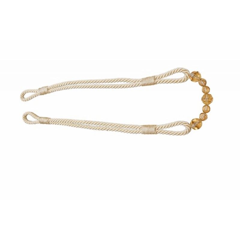 Cream Beaded Rope Curtain Tieback - Image 3