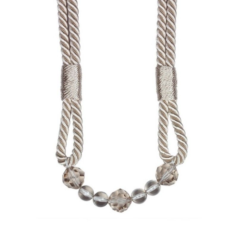 Oyster Beaded Rope Curtain Tieback - Image 2