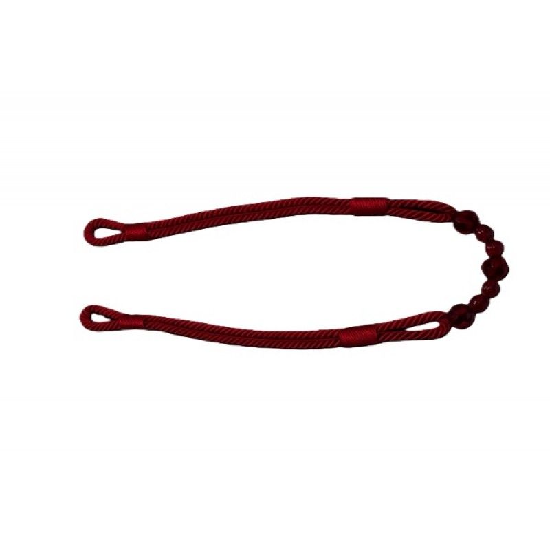 Burgundy Beaded Rope Curtain Tieback - Image 3