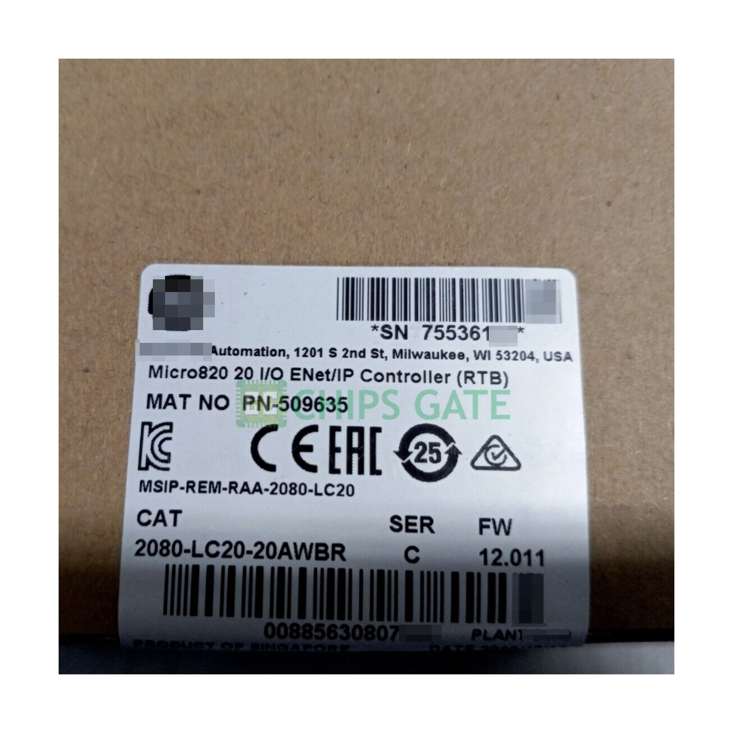 NEW Factory Sealed 2080-LC20-20QWB Micro820 20 I/O ENet/IP Controller - Image 1