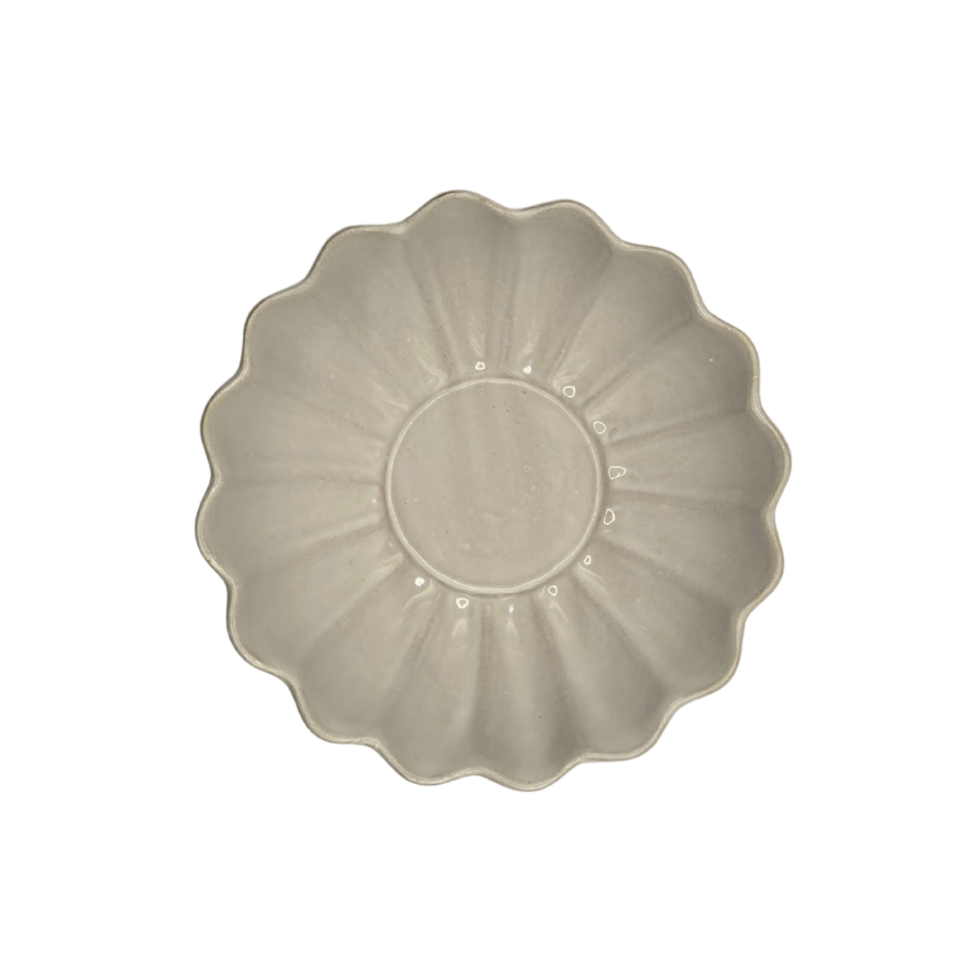 Set of 2 Scalloped Terracotta Bowls | White Glaze Finish | Decorative & Serving Bowls - Image 4