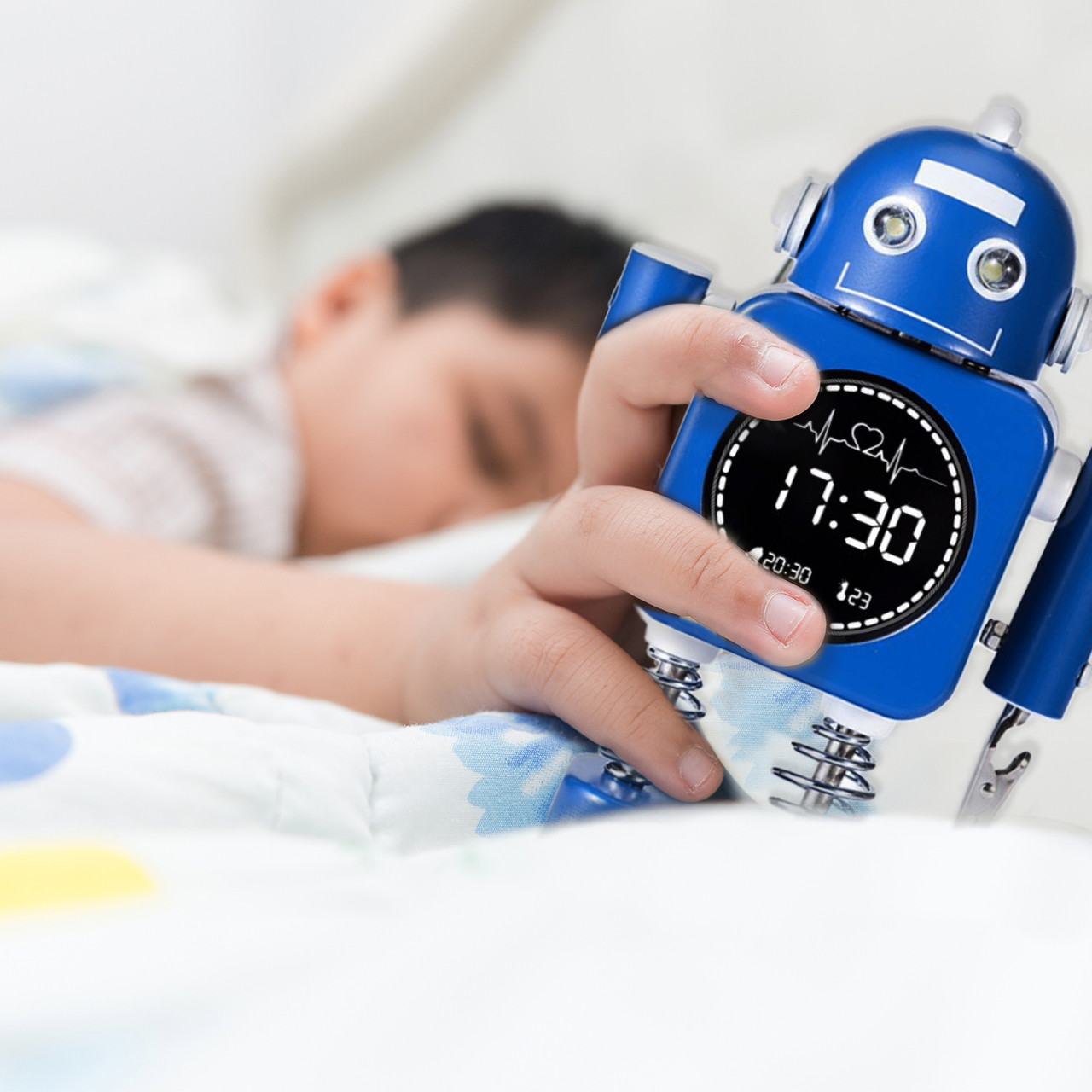 Laser Kids Robot Alarm Clock - Blue - Image 2