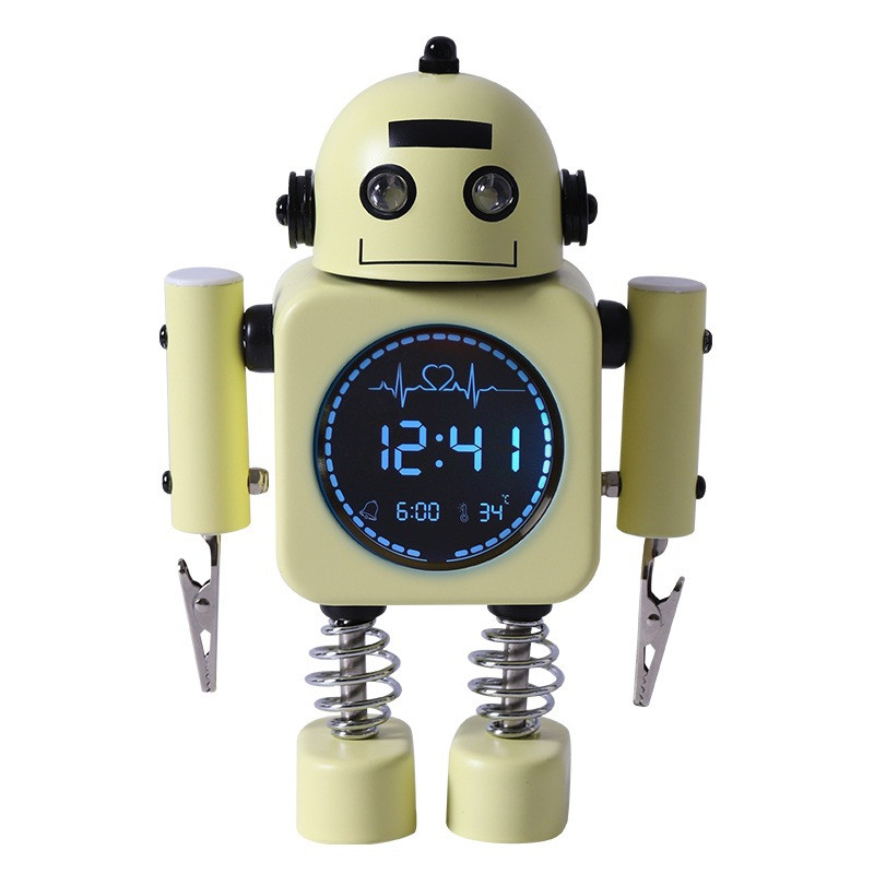 Laser Kids Robot Alarm Clock - Yellow - Image 1