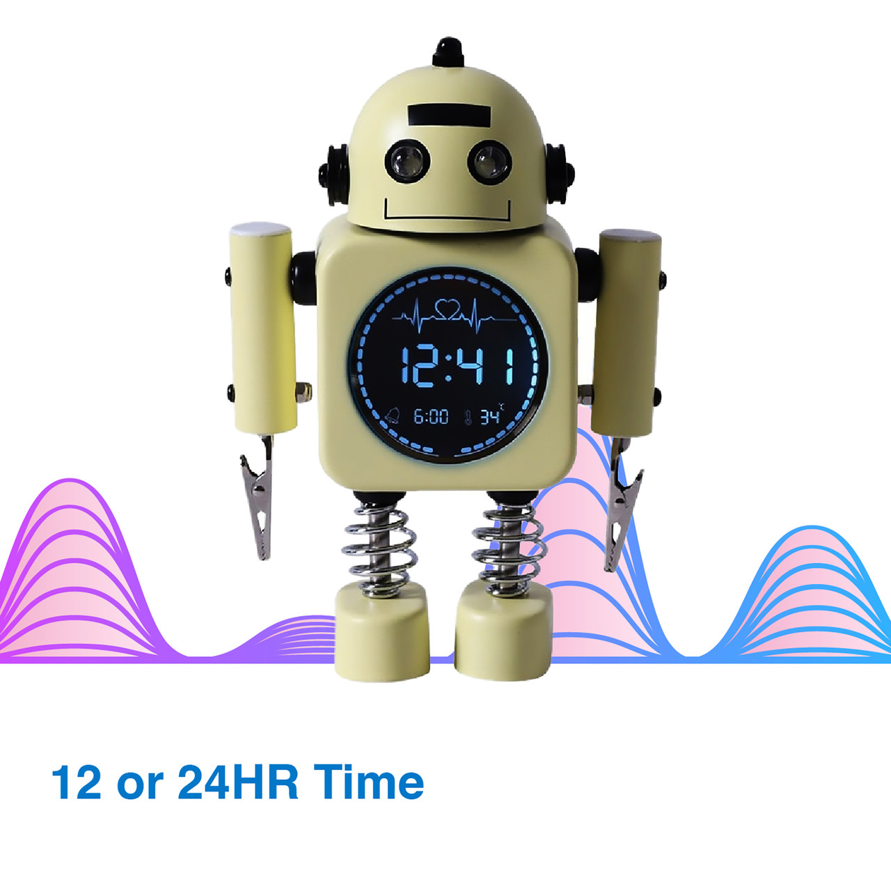 Laser Kids Robot Alarm Clock - Yellow - Image 5