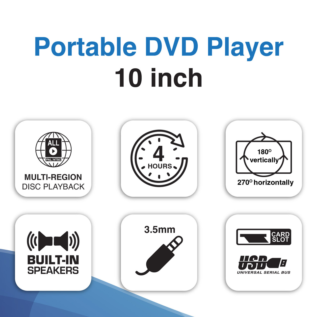 Laser 10” Portable DVD Player with Anti-Skip Technology - Image 2