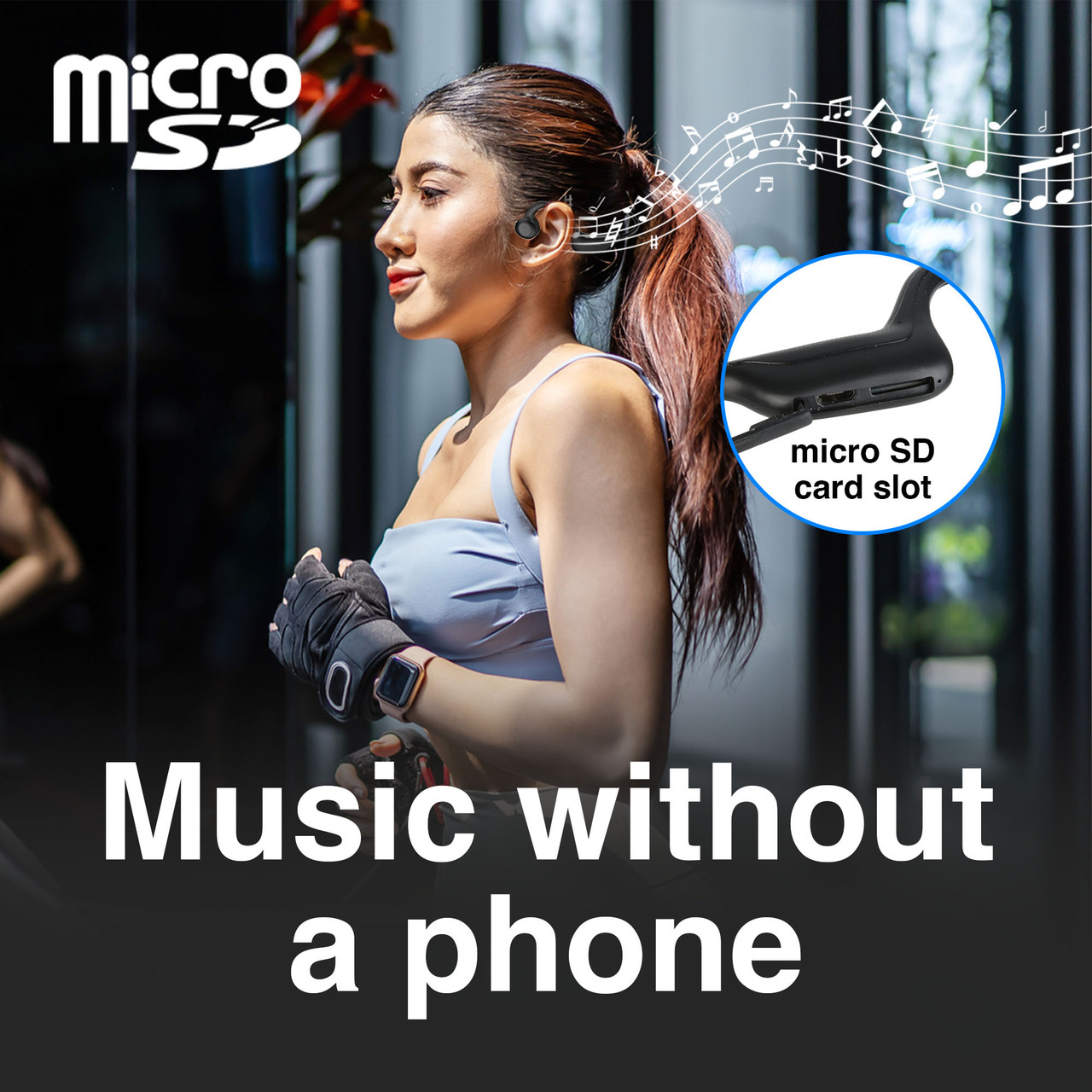 Laser Wireless Open Ear Earphones Black - Image 6