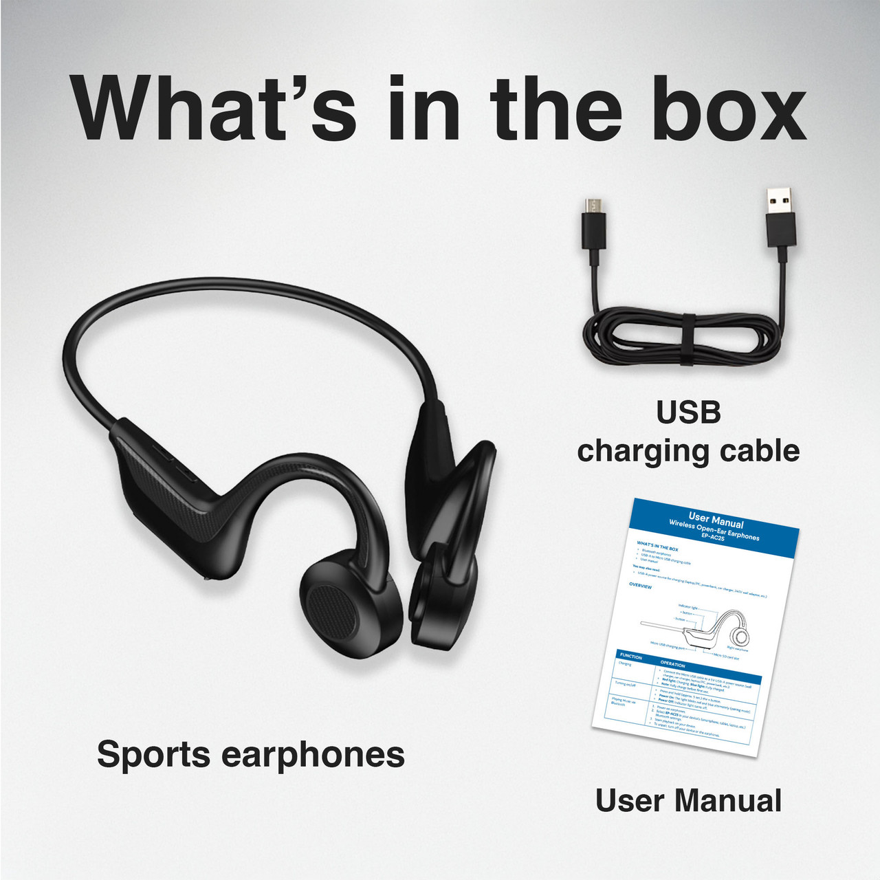 Laser Wireless Open Ear Earphones Black - Image 7