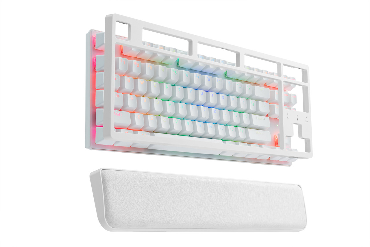G-TEK Cyborg 87-Key Wired Bluetooth Keyboard White - Image 5