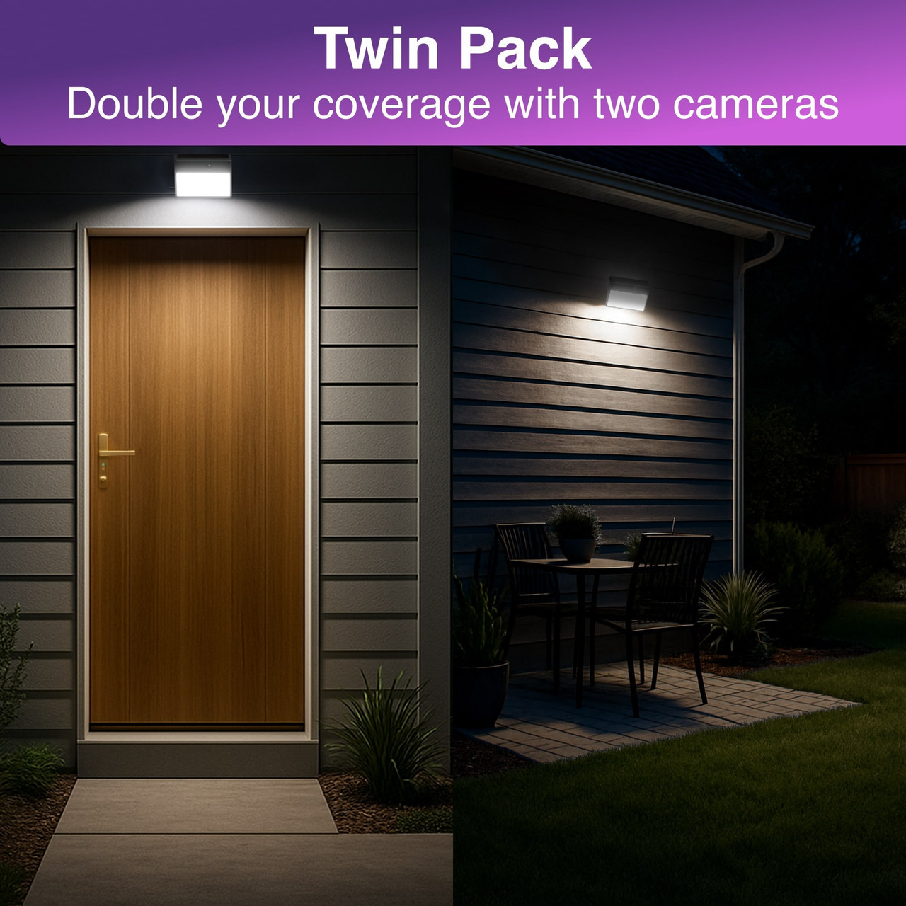 Laser Outdoor Wall Light Camera Twin Pack - Image 2