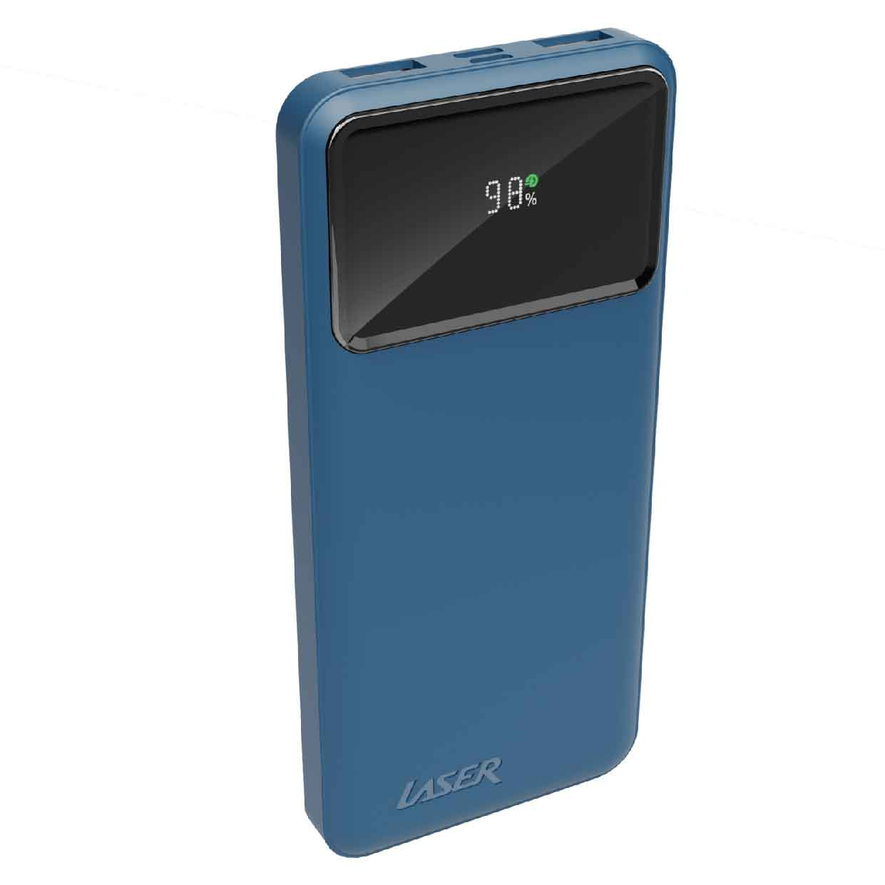 Laser 10000mAh Powerbank 18W PD with LED Navy - Image 1
