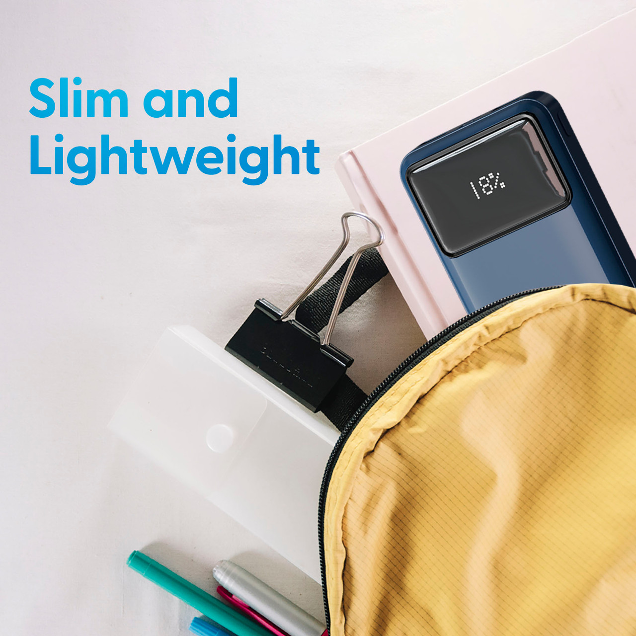 Laser 10000mAh Powerbank 18W PD with LED Navy - Image 4