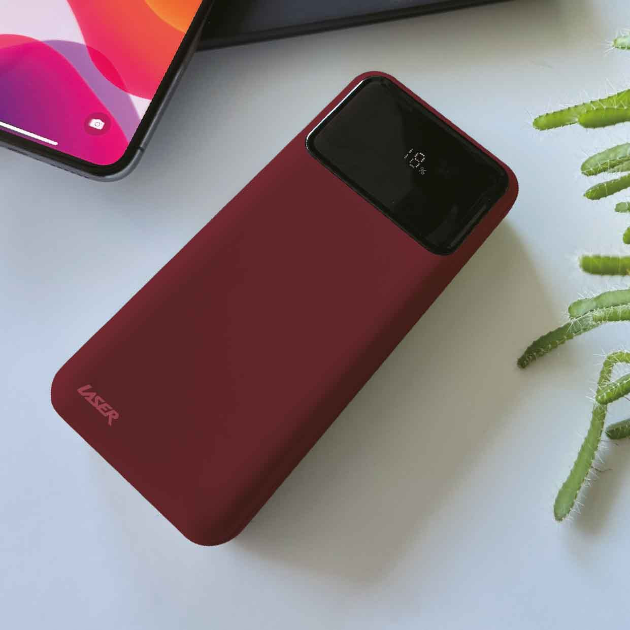 Laser 10000mAh Powerbank 18W PD with LED Indicator Red - Image 4