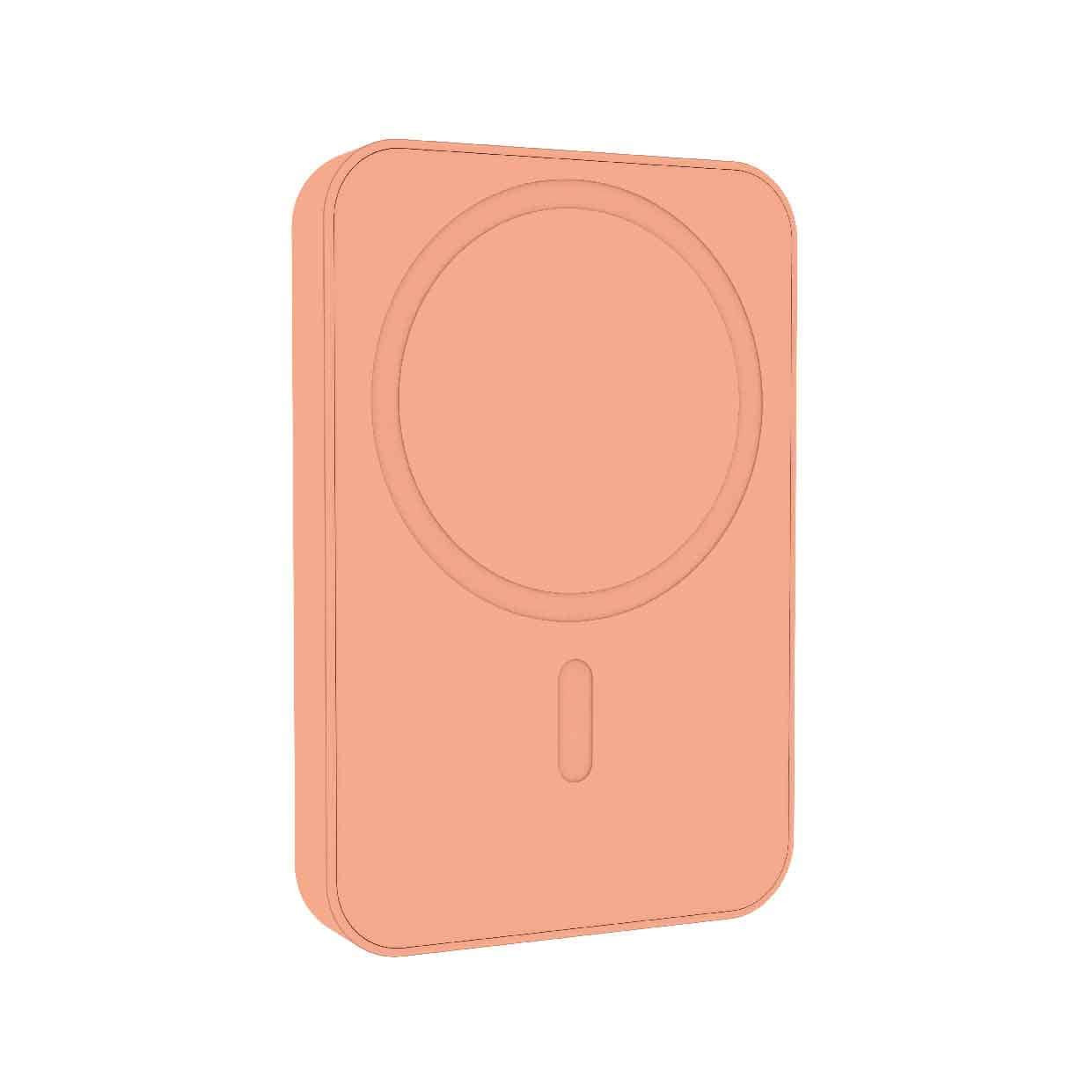 Laser 5000mAh Magnetic Wireless Power Bank Peach - Image 1