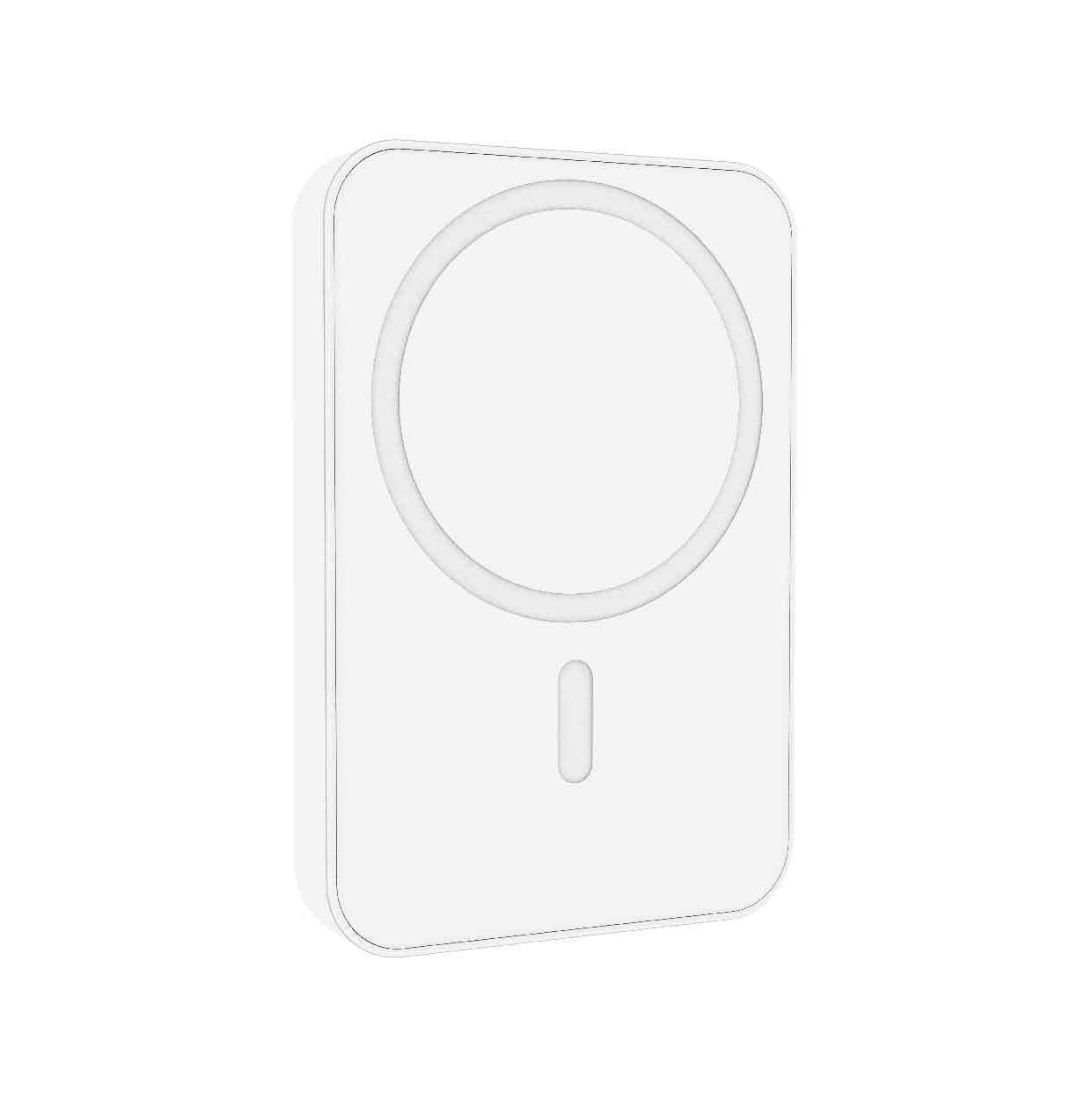 Laser 5000mAh Magnetic Wireless Power Bank White - Image 1
