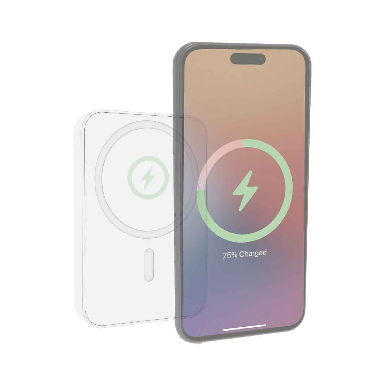 Laser 5000mAh Magnetic Wireless Power Bank White - Image 3