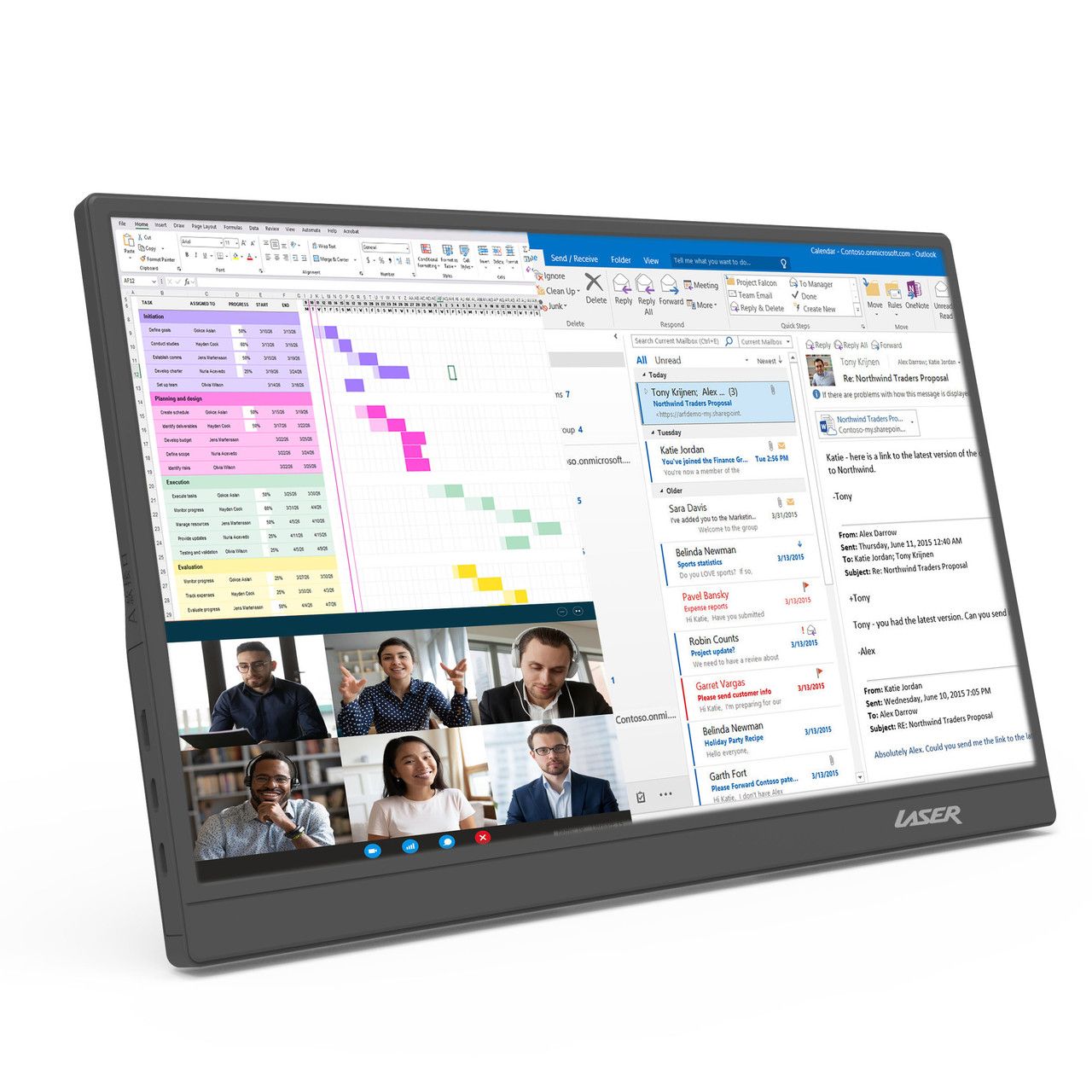 Laser 15.6 Inch Portable Monitor with USB-C and HDMI - Image 1