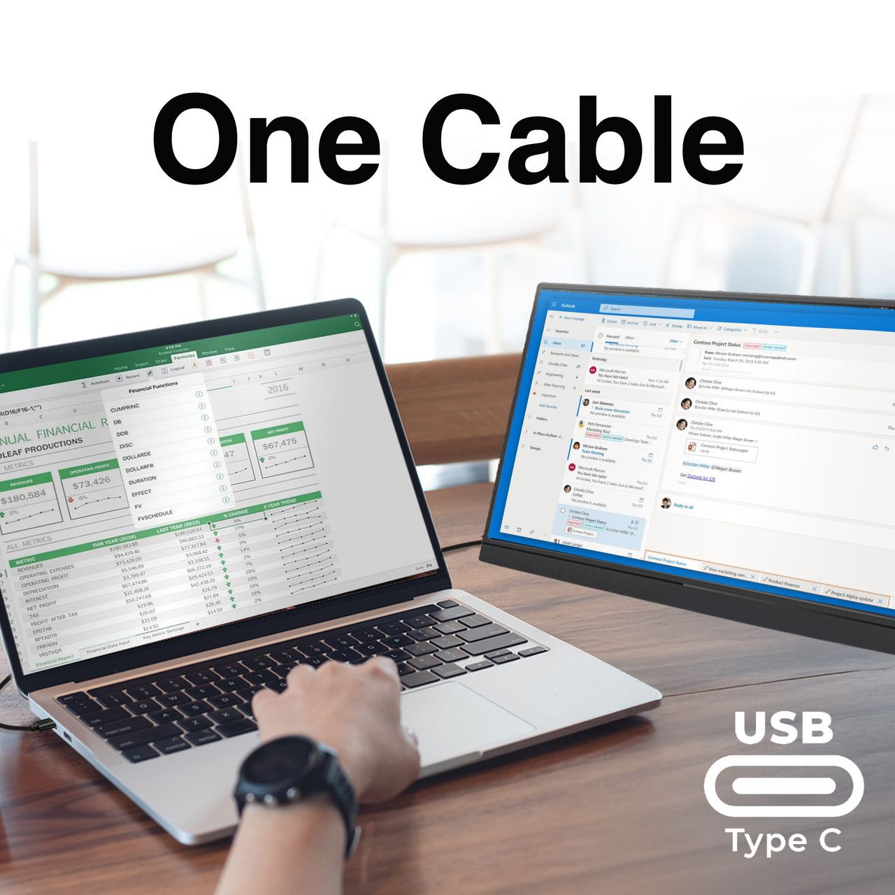 Laser 15.6 Inch Portable Monitor with USB-C and HDMI - Image 3