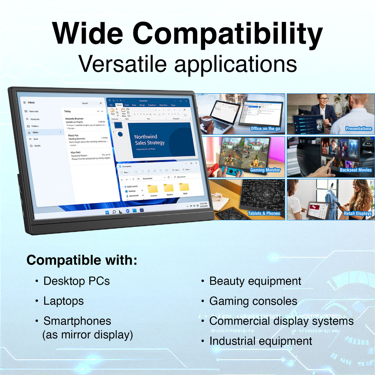 Laser 15.6 Portable Monitor with touch screen - Image 7