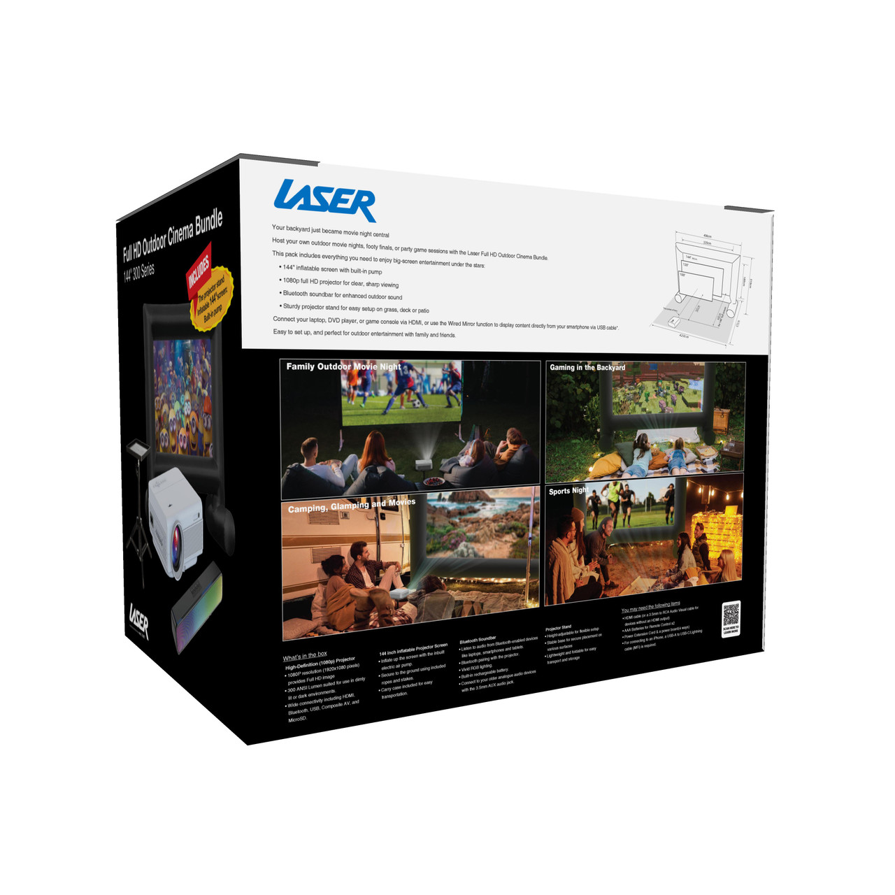 Laser 1080P Outdoor Cinema Bundle 144 Inch - Image 8