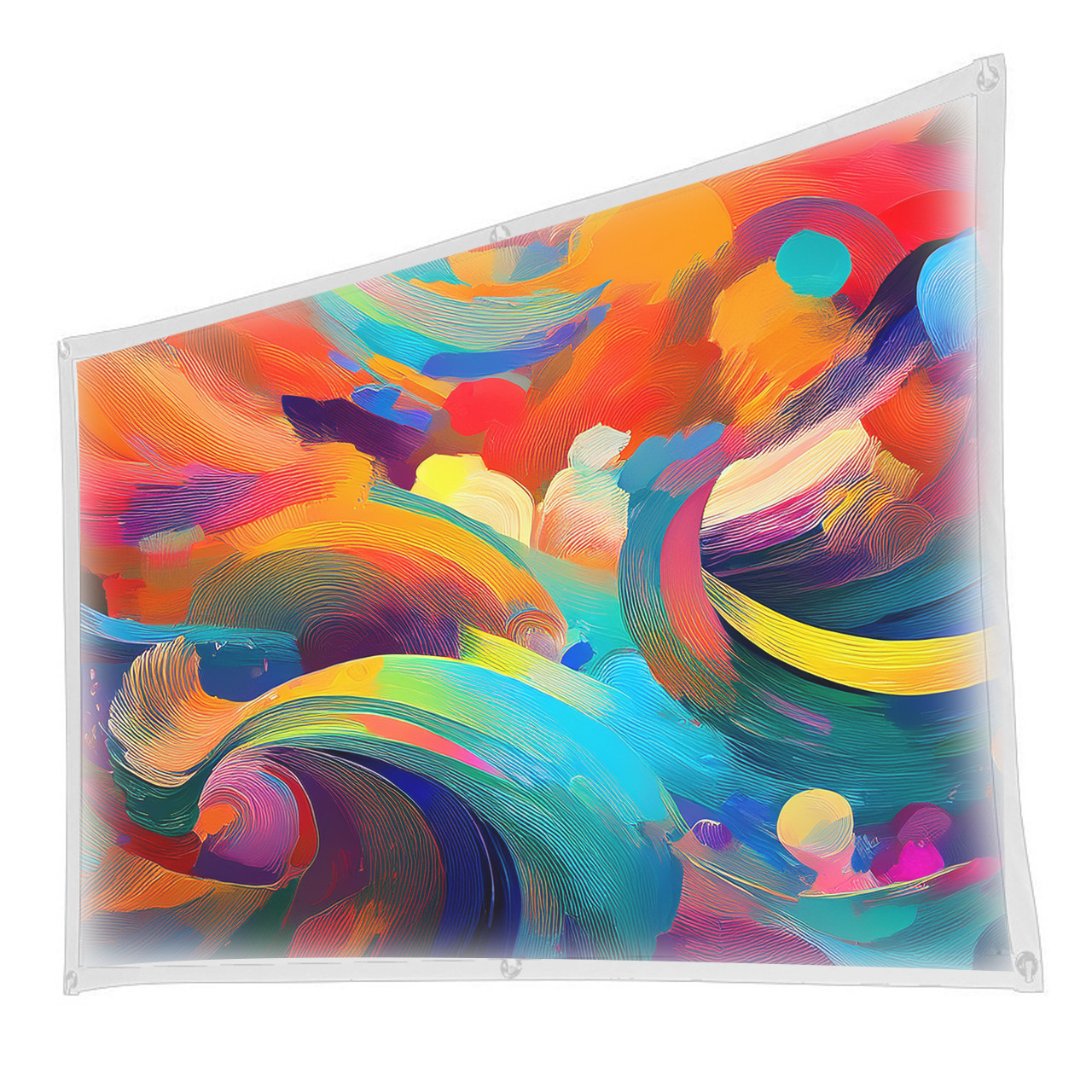 100 Inch White Projector Screen with Setup Kit - Image 1