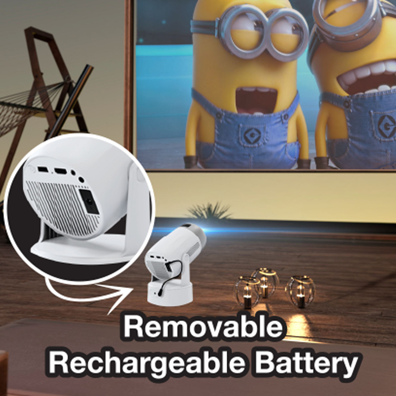 Laser Android LED Projector with Battery 1080p - Image 2