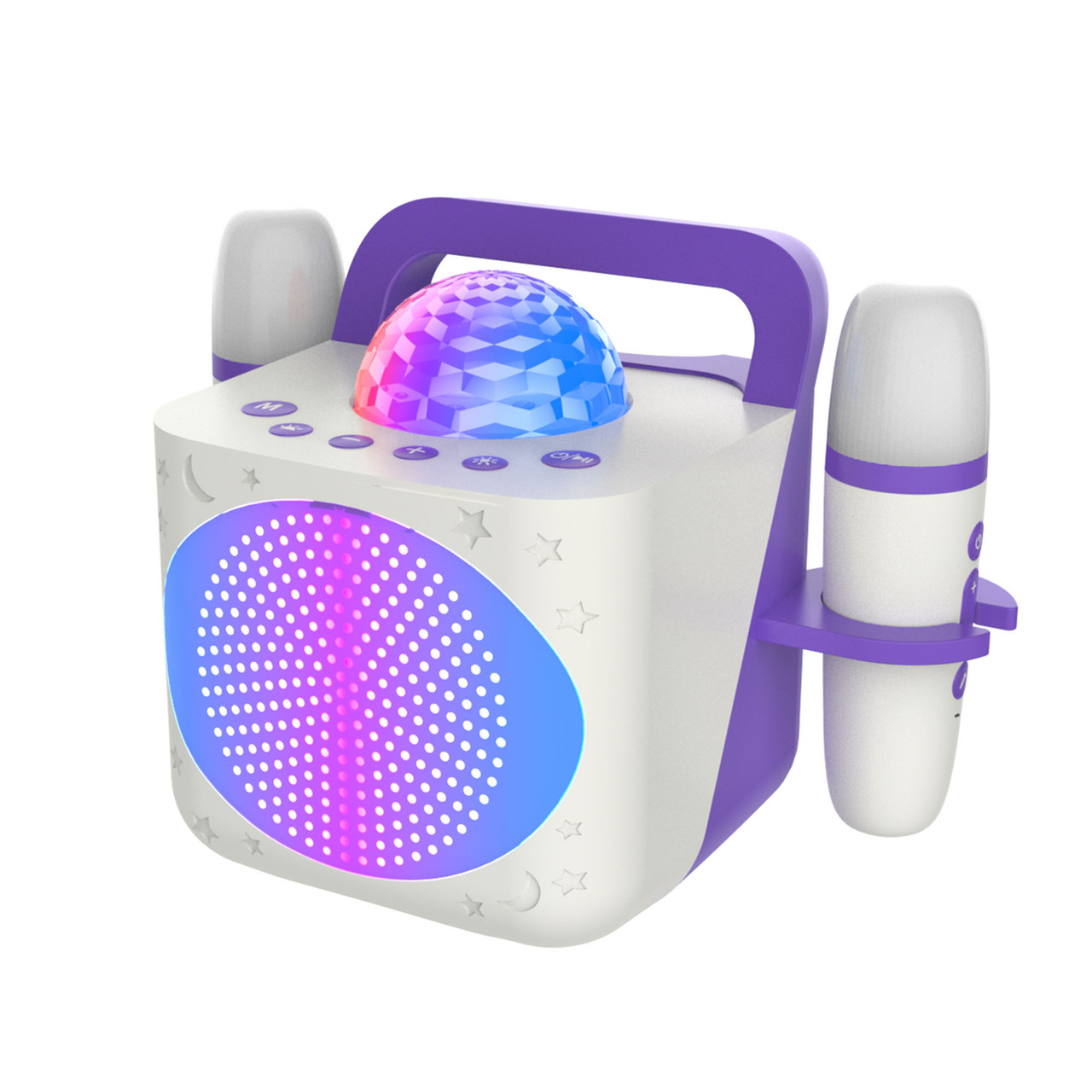 Laser Kids Disco Karaoke with Two Mics White - Image 1