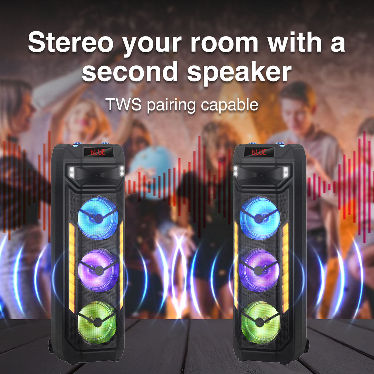 Laser RGB Tower Speaker with 40W Sound - Image 3
