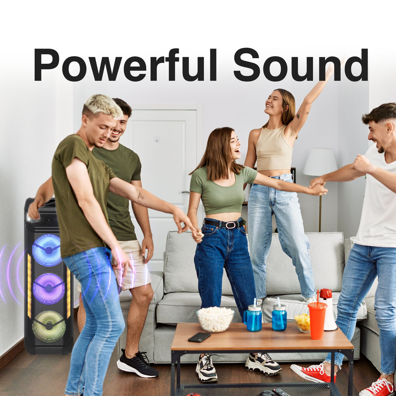 Laser RGB Tower Speaker with 40W Sound - Image 8