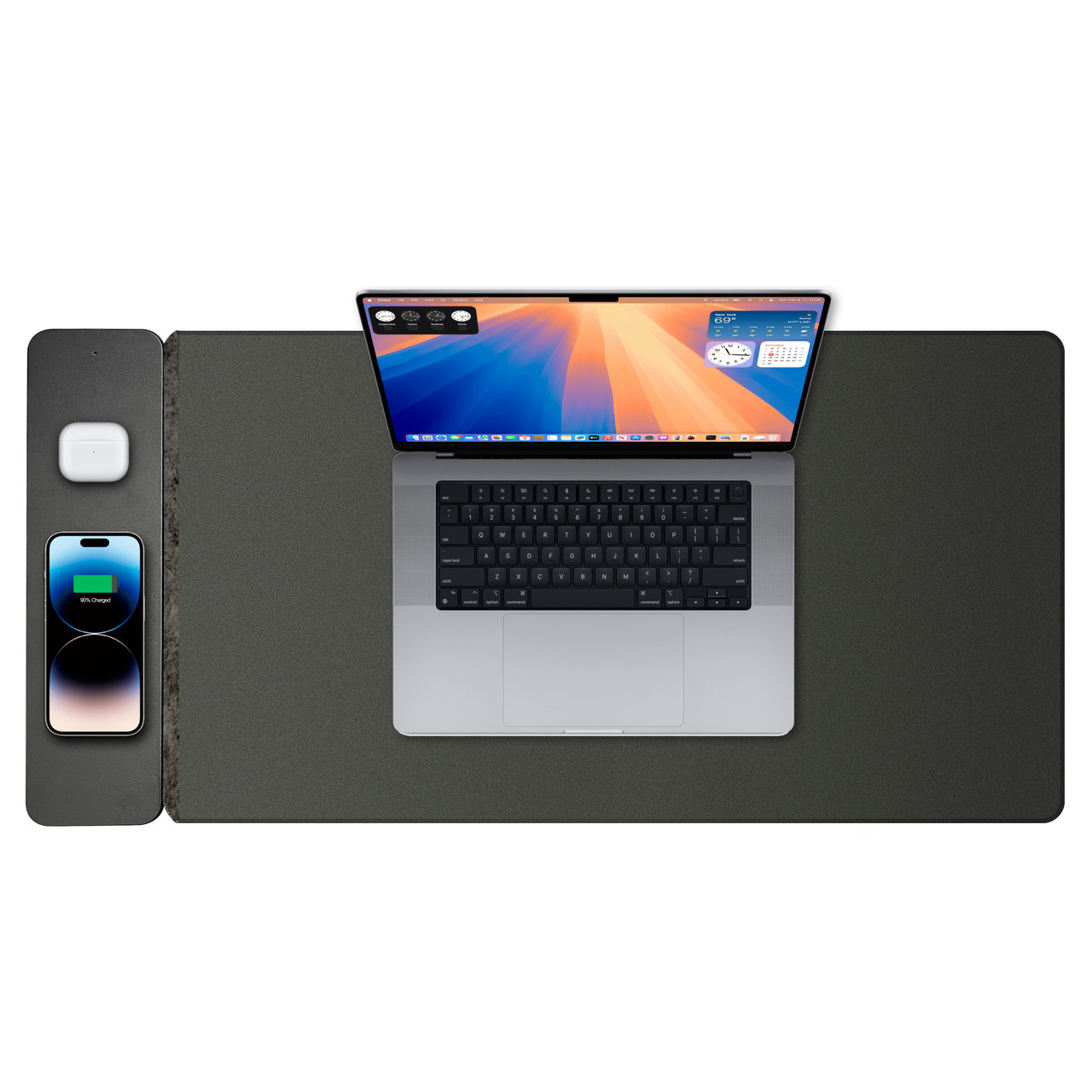 Laser Wireless Charging Desk Mat Black - Image 1
