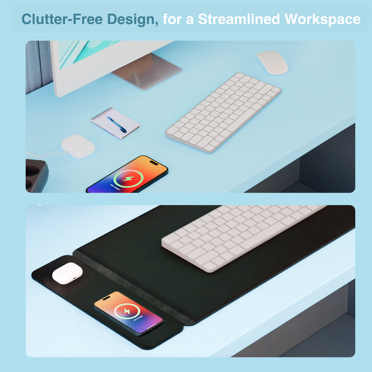 Laser Wireless Charging Desk Mat Black - Image 7