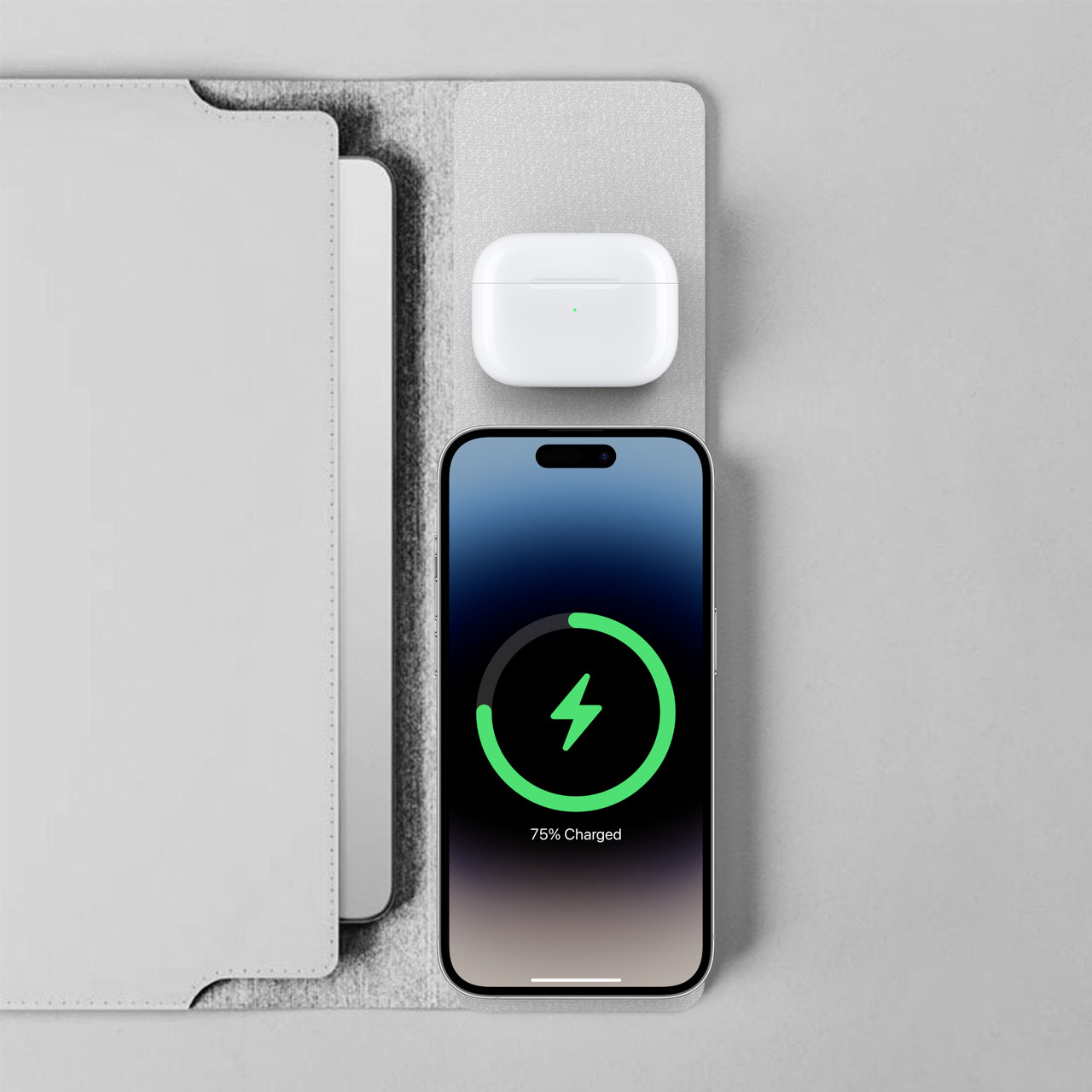 Laser Wireless Charging Laptop Sleeve Up to 16 Inch Grey - Image 6