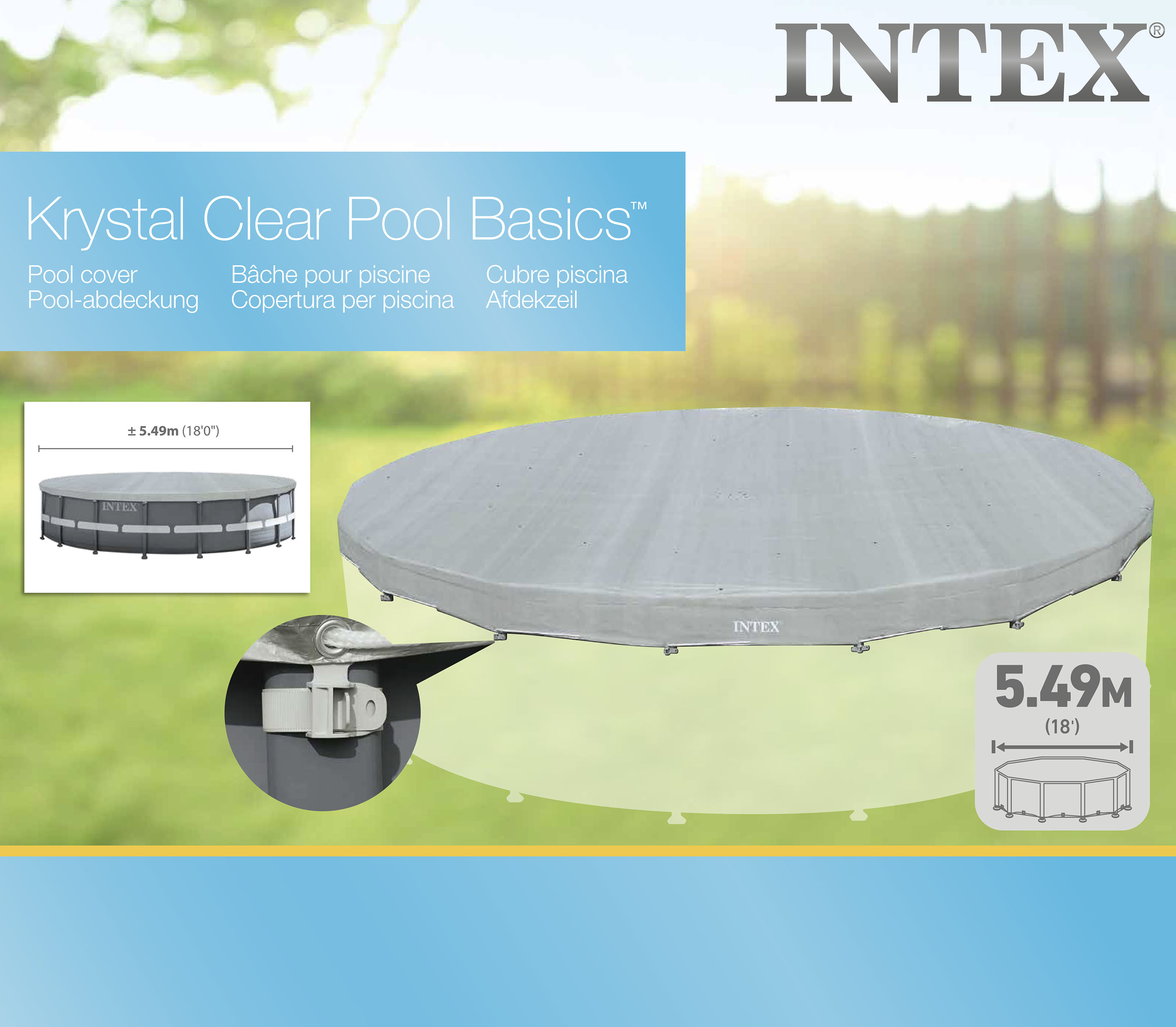 Intex Deluxe Pool Cover for 18' Round Swimming Pools 28041 - Image 6