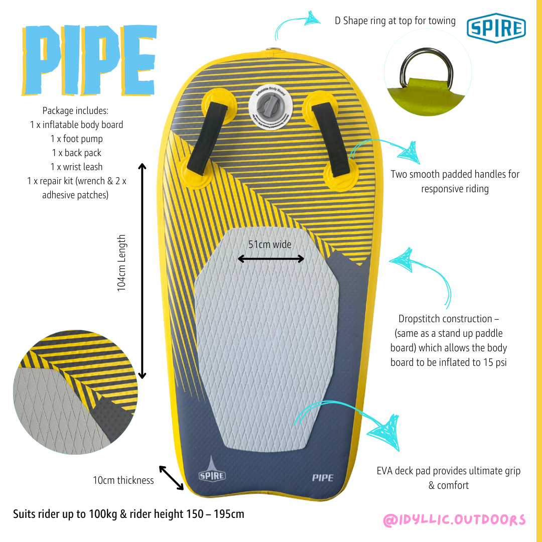 Spire Pipe Inflatable Bodyboard - SP-BB-104 - Image 2