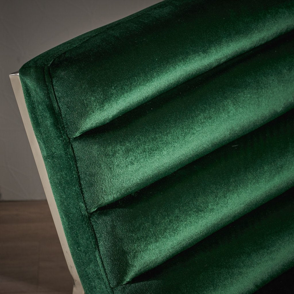 Glorie Emerald/Green Velvet Sofa Accent Chair ArmChair - Image 4