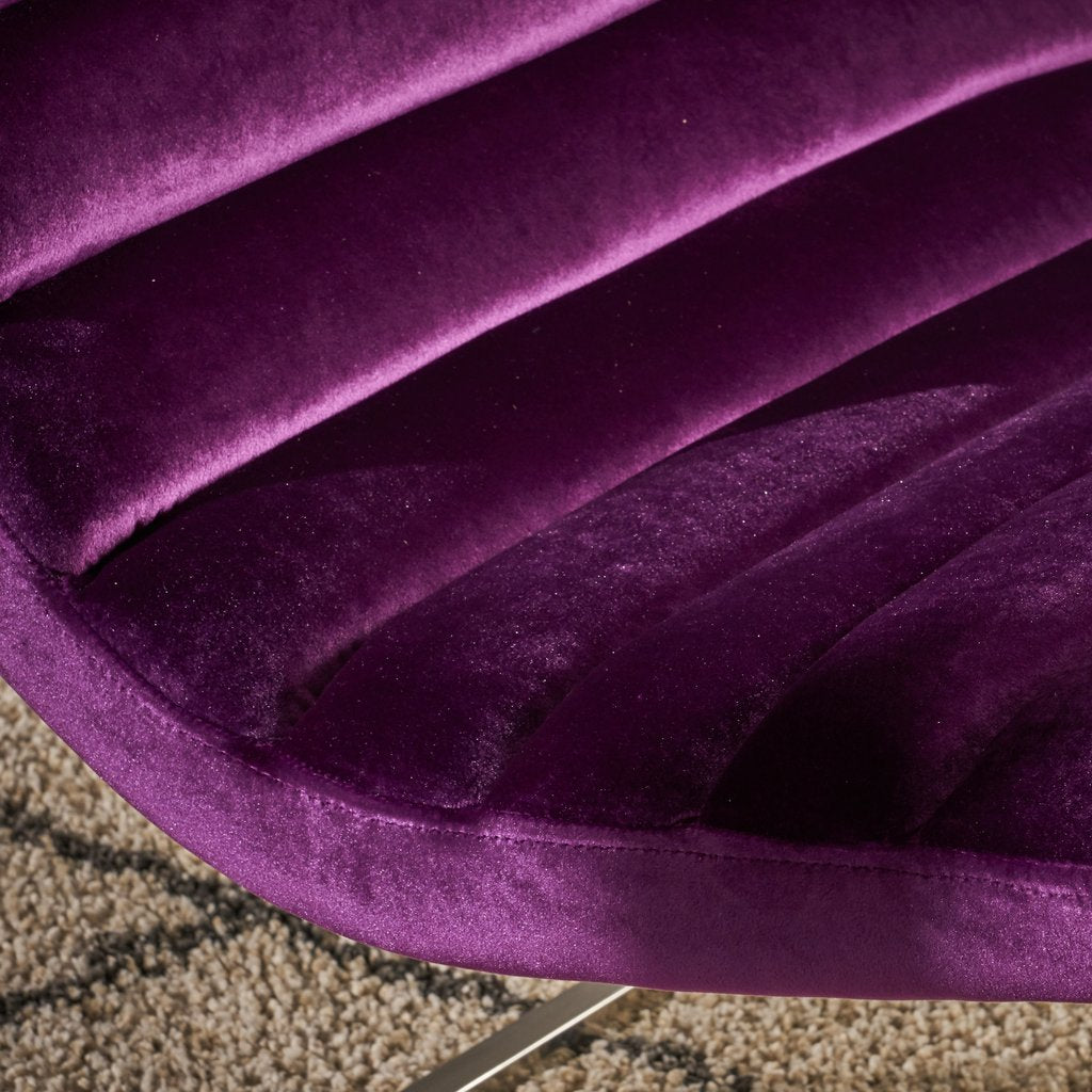 Glorie Plum Velvet Sofa Accent Chair ArmChair - Image 2