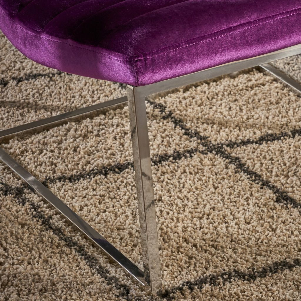 Glorie Plum Velvet Sofa Accent Chair ArmChair - Image 3