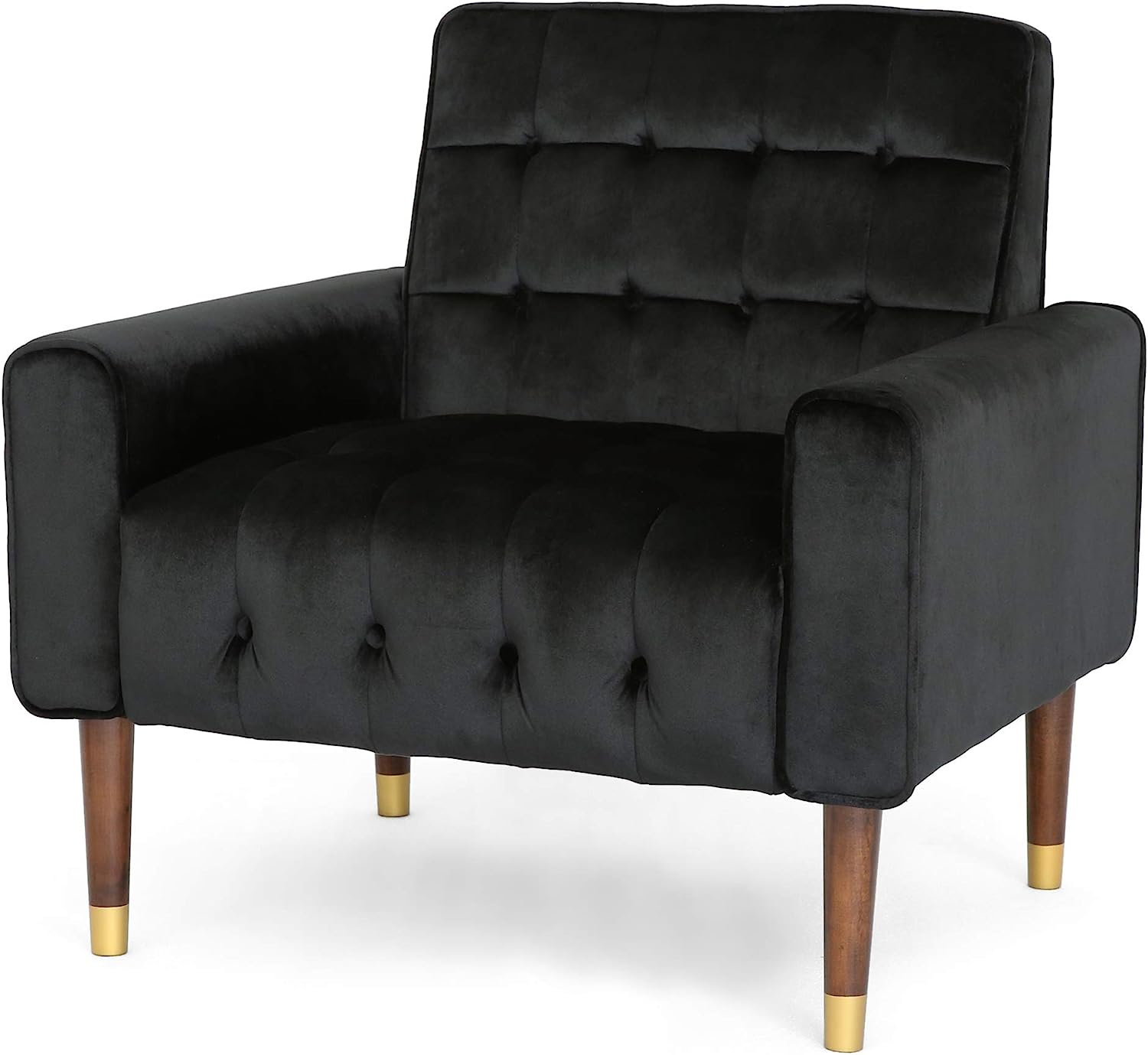 Lewisham Black Tufted Velvet Armchair - Image 2