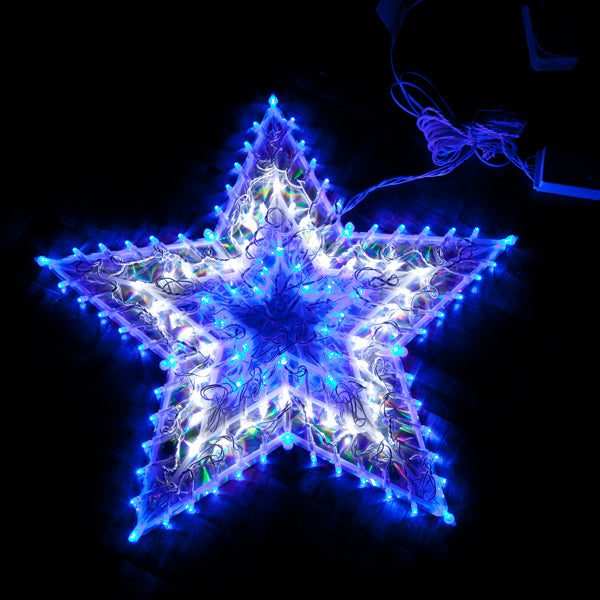 Samland 120 Led Blue/White Star Christmas Light - Image 1