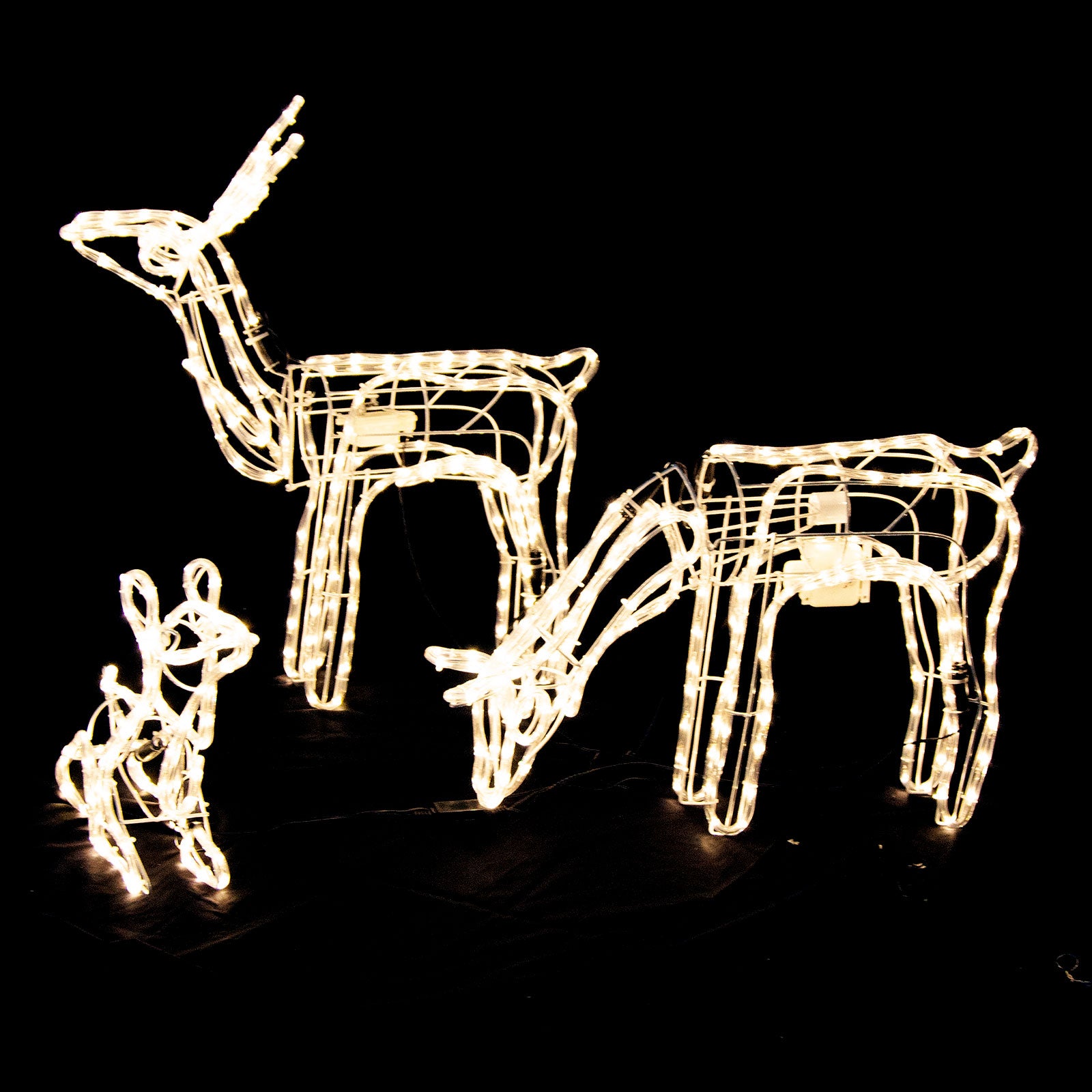 Samland 3 Sets Moving Head Reindeer Family Rope Light for Christmas Yard Decoration - Image 1