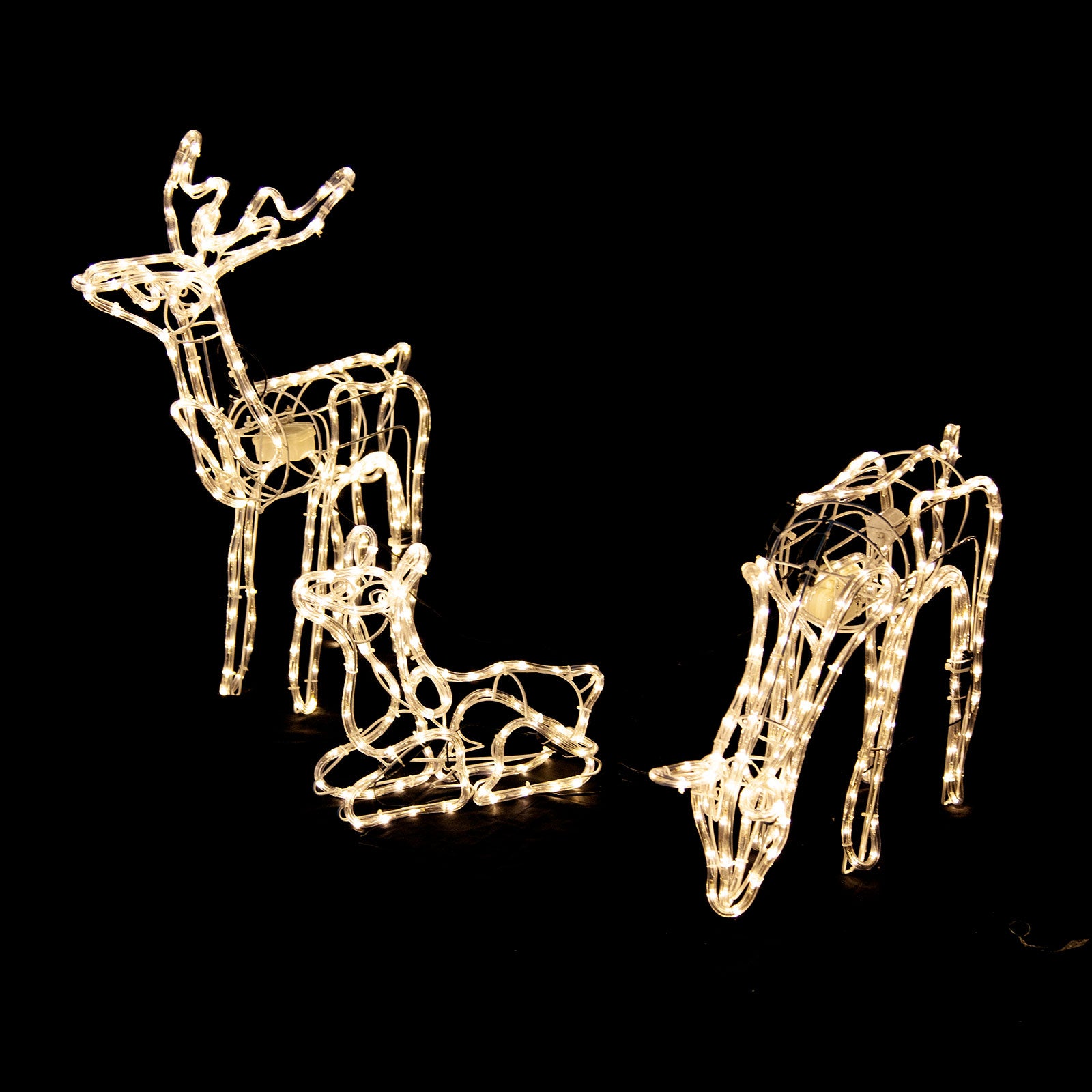 Samland 3 Sets Moving Head Reindeer Family Rope Light for Christmas Yard Decoration - Image 2