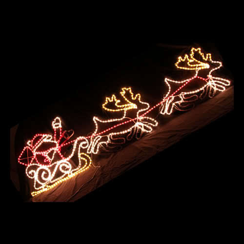 Samland Led Santa on Sleigh Reindeer Rope Light - Image 1