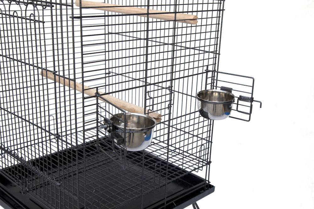 Samland BIRD PARROT CAGE WITH STAND COCKATIEL AMAZON AFRICAN GREY CAIQUE CONURE BLACK - Image 4
