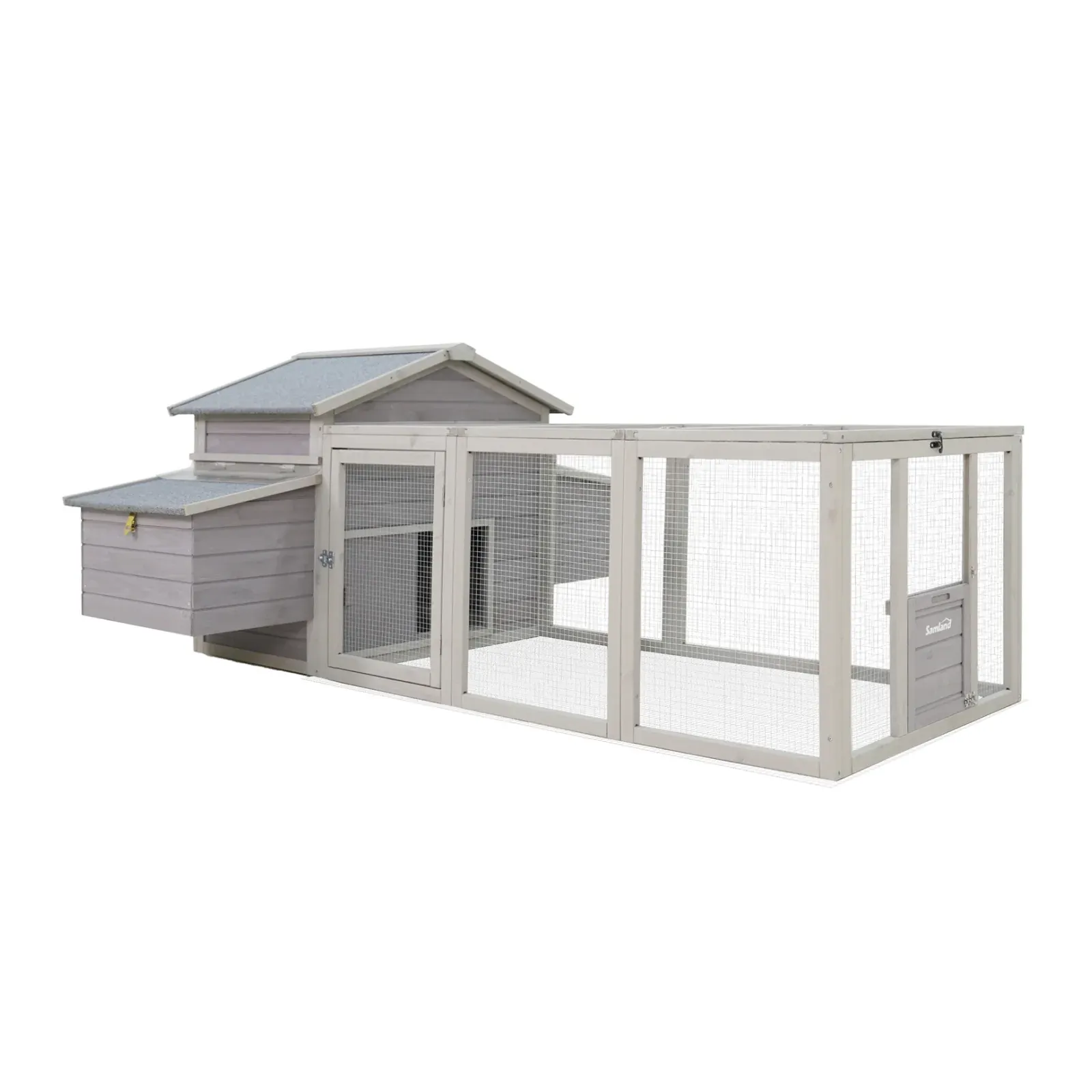 Samland Wooden Chicken Coop with Spacious Run – Outdoor Waterproof Hen House for Multiple Chickens - Image 1