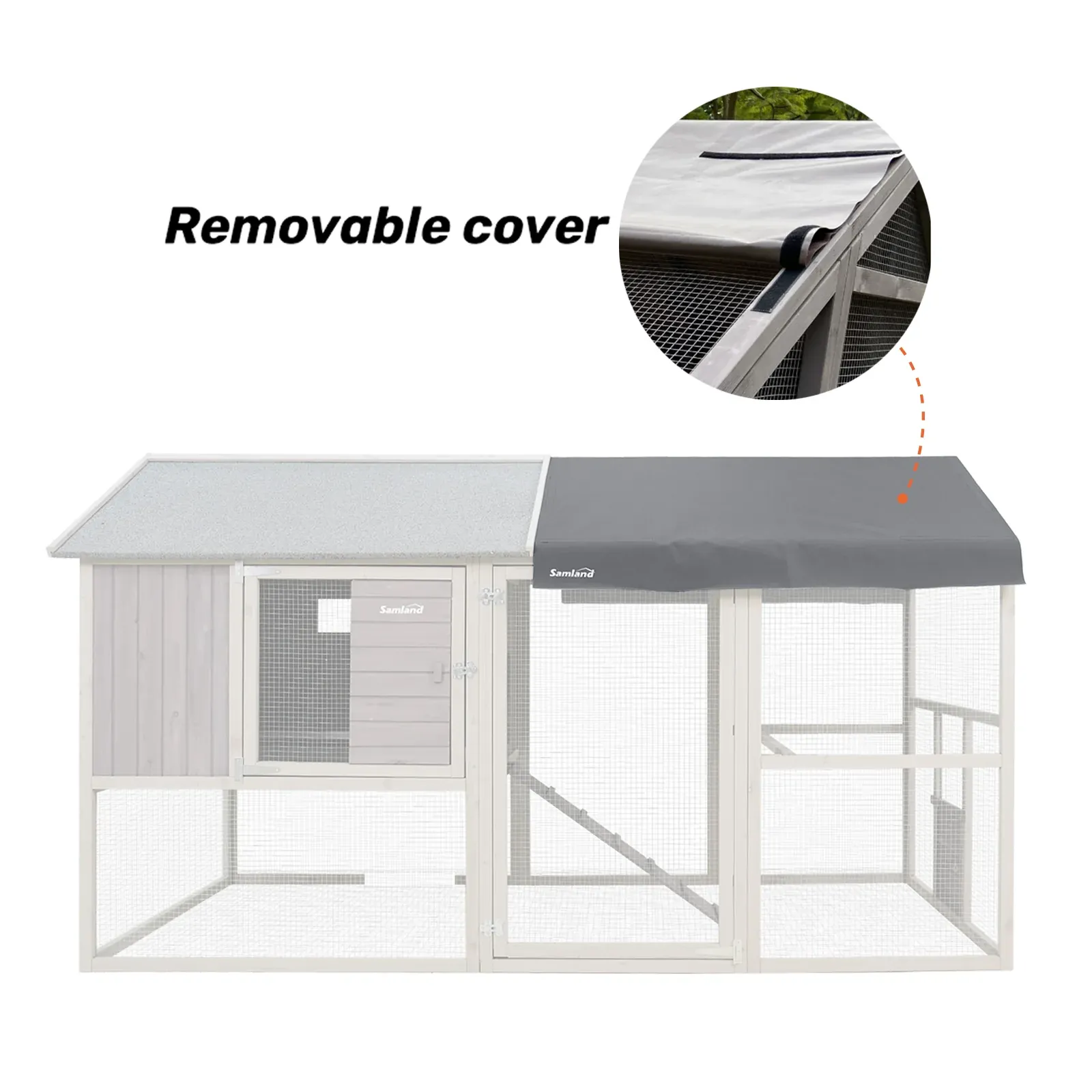 Removable Waterproof Roof Cover for Samland Large Wooden Backyard Chicken Coop DCN2512 - Image 1
