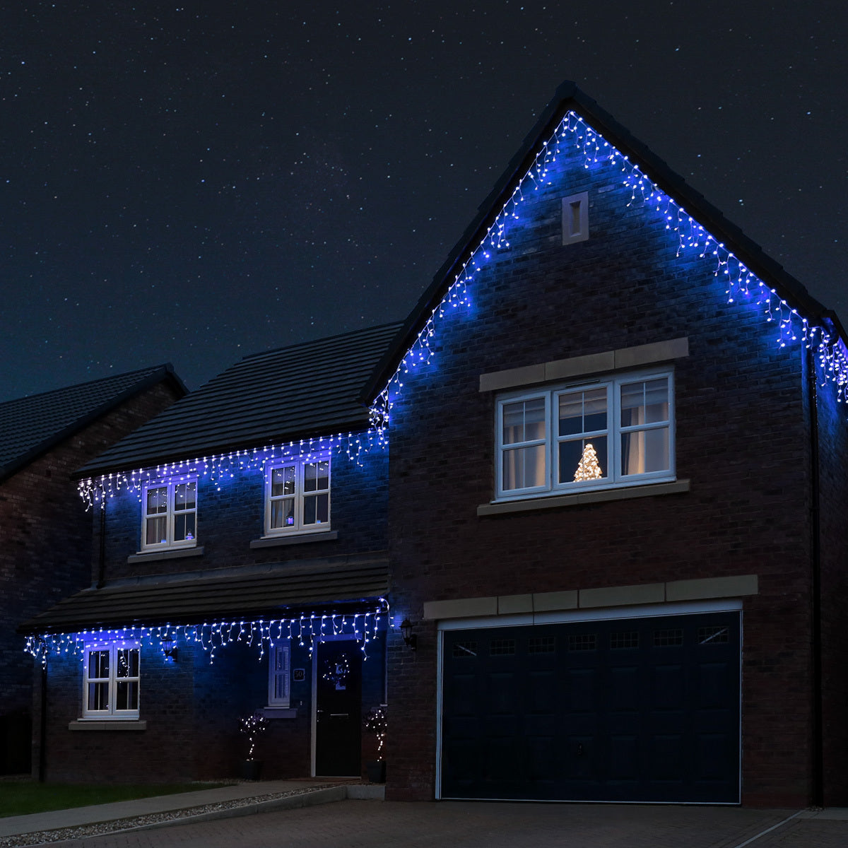 Samland 36m 1200 LED Icicle Light for Christmas Decoration in Blue - Image 1